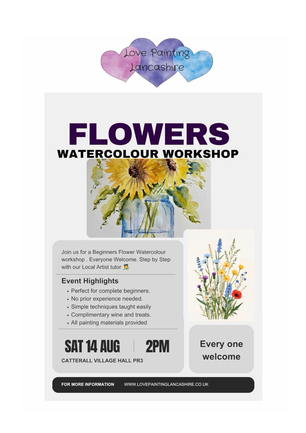 Mindful Summer Beginners watercolour Course/Workshop Dates & Times
