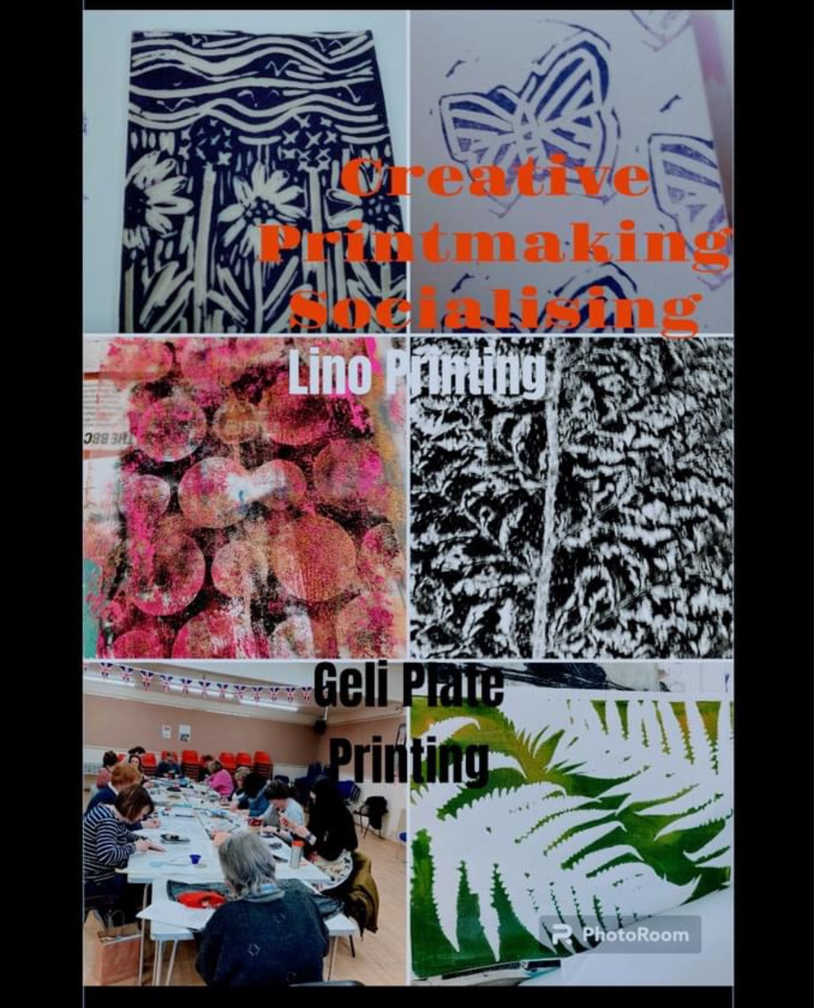 3 wk Course Geli Printing, lino printing, brusho, watercolour  course