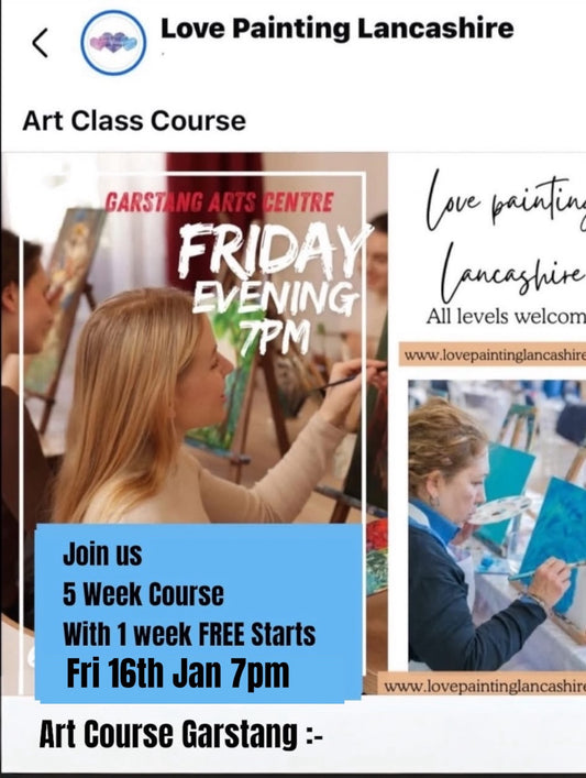5 Week Art Course Garstang, Start Date 16/01/25 Fri 16th Jan 7pm