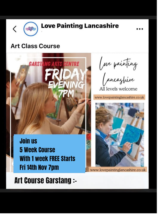 5 Week Art Course Garstang, Start Date 14/11/25 Fri 14th Nov 7pm