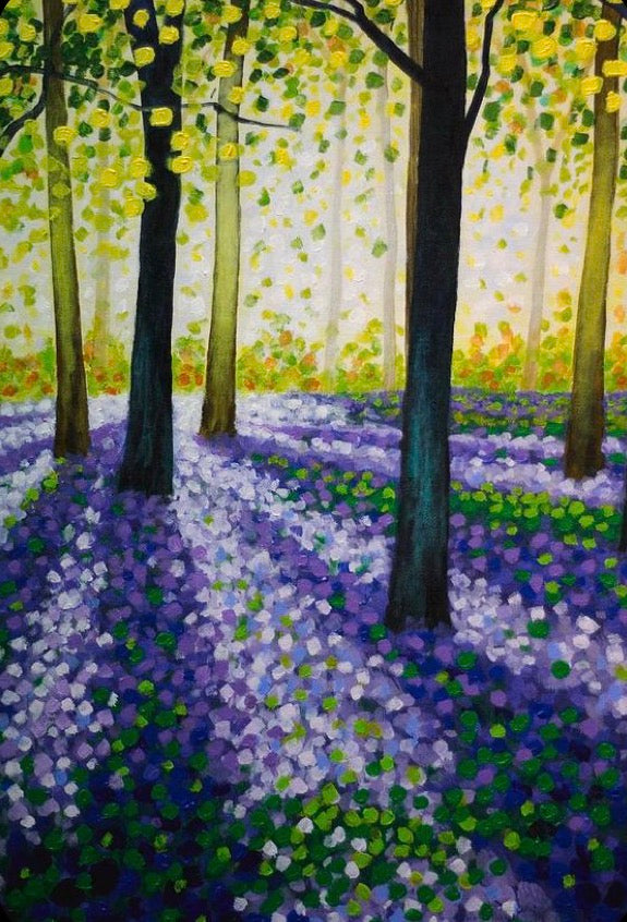 Beginners Blue Bell Woods In watercolour/brusho workshop Garstang Gallery Room