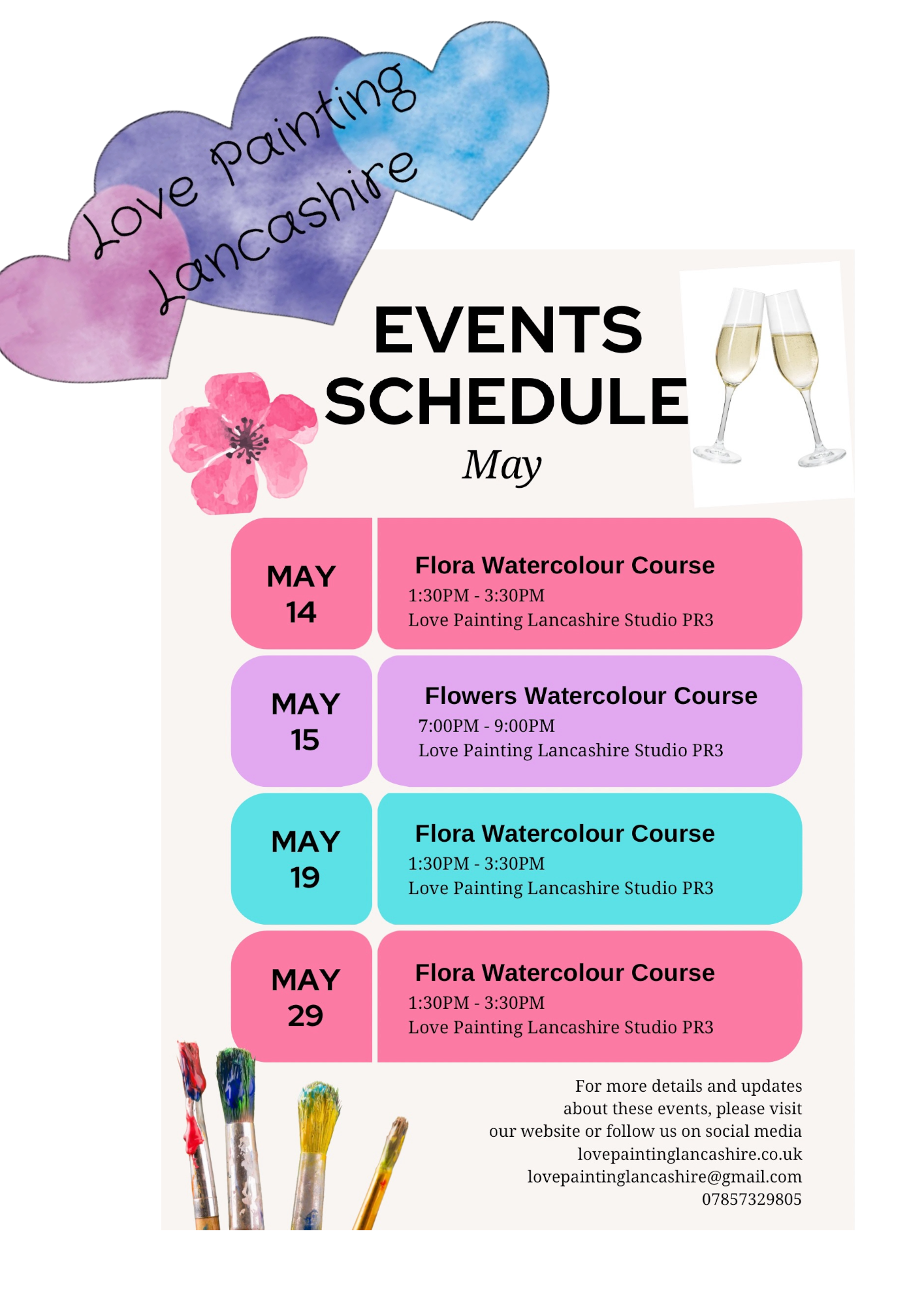 Flora Watercolour Courses with Love Painting Lancashire