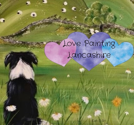 Beginners Acrylic Flowers & Sheep in landscape with Love Painting Garstang