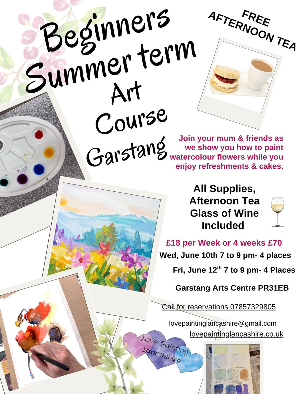 Summer Term Total Beginners Art Course- watercolours Wednesday & Friday