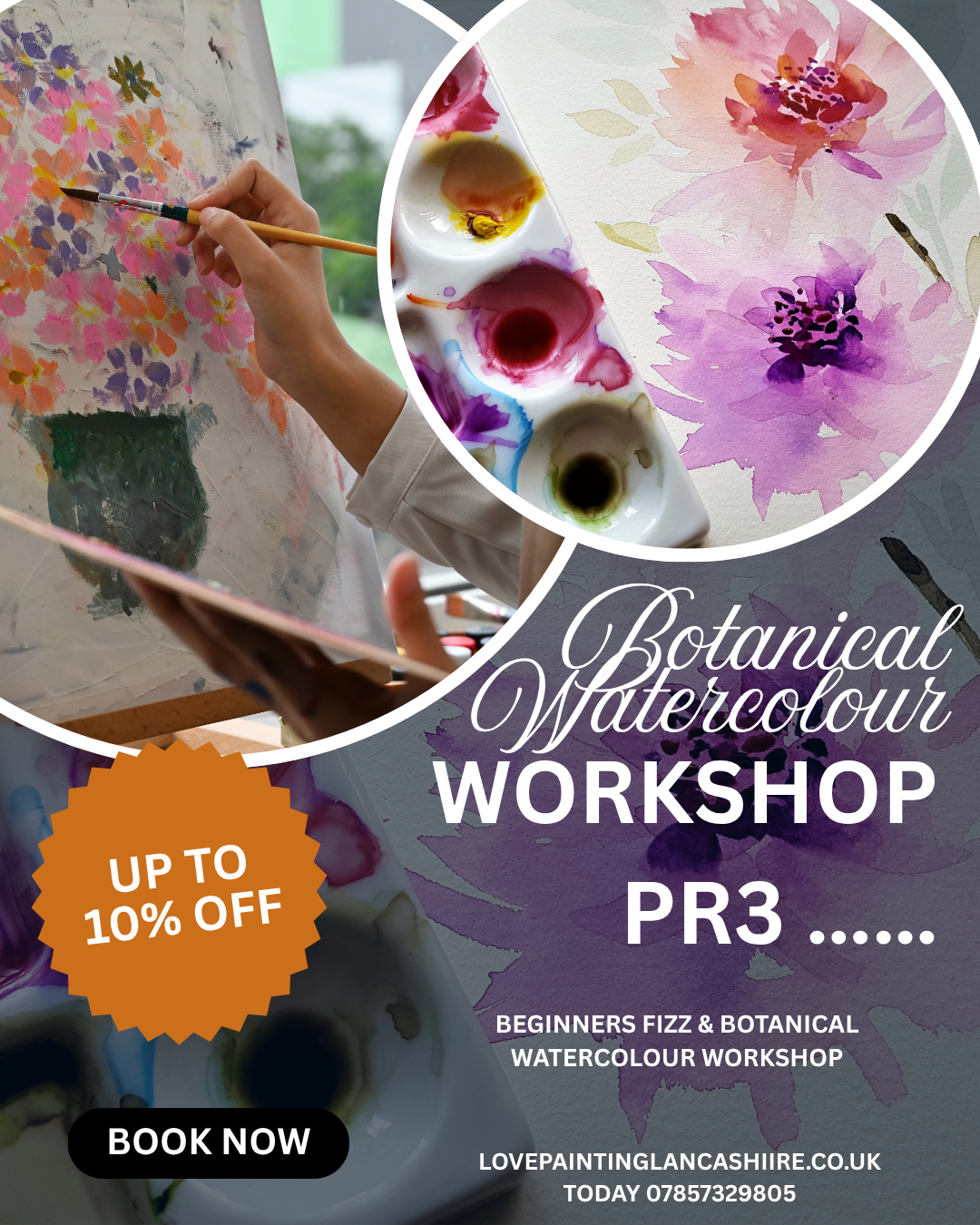 Fizz & Botanical Watercolour Workshops PR3