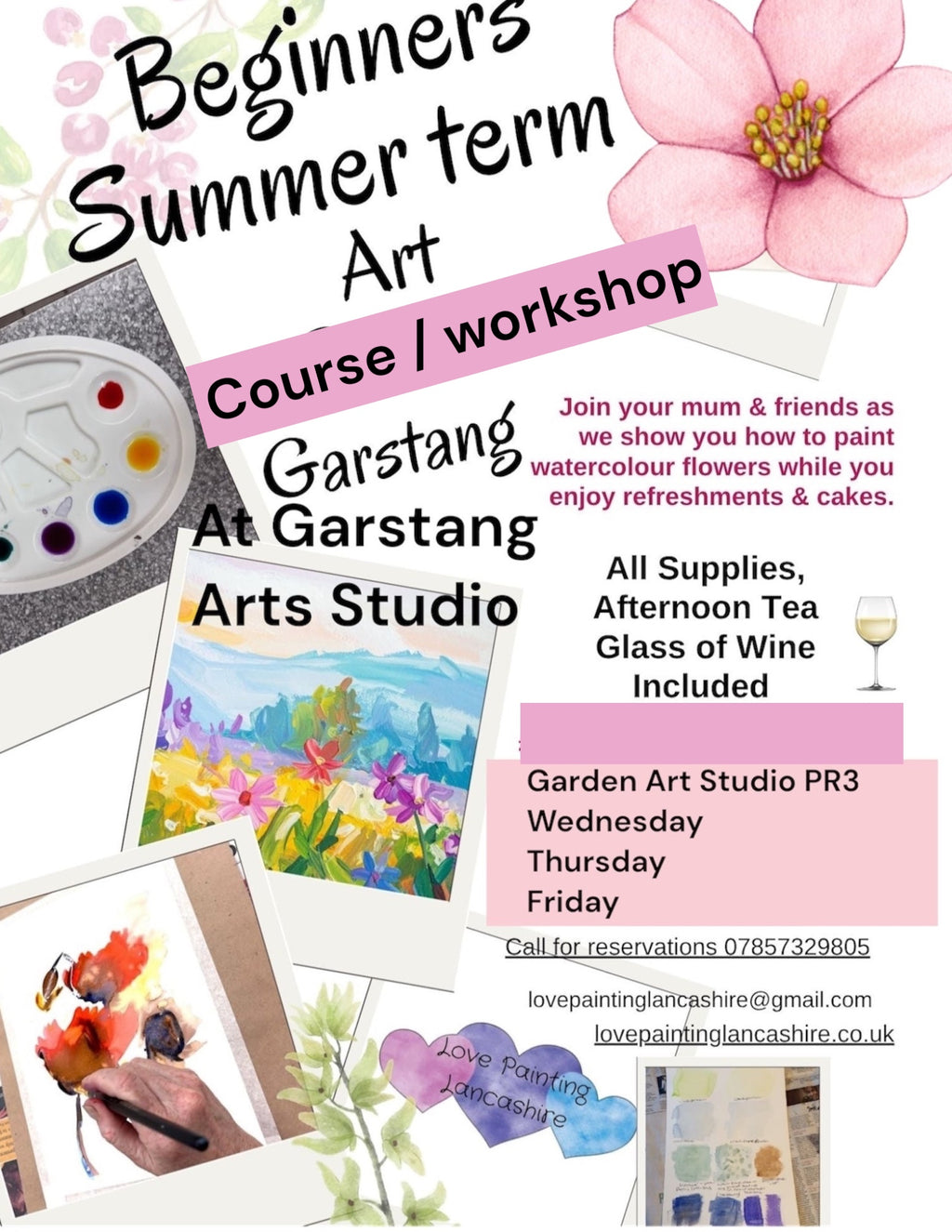 Mindful Summer Beginners watercolour Course/Workshop Dates & Times